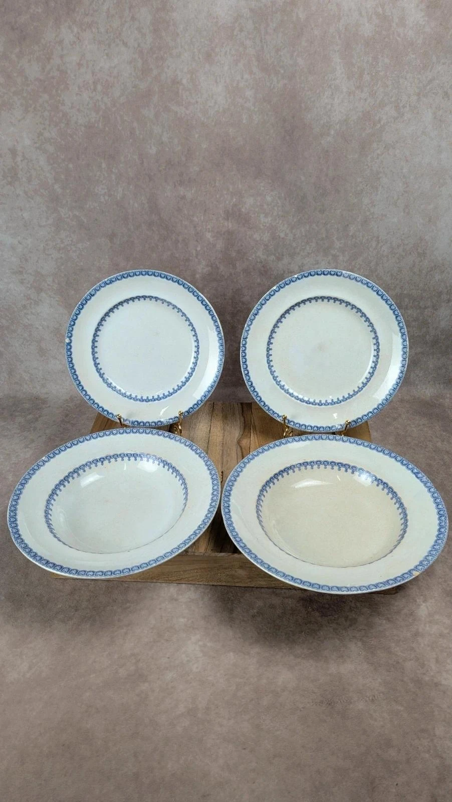 Lot of 4 old English plates – Etruscan Border model – photo 2